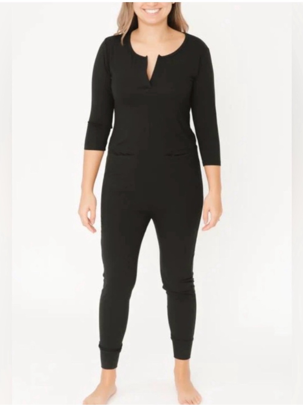 Smash + Tess Monday Romper Midnight Black Bamboo Jumpsuit Size Small